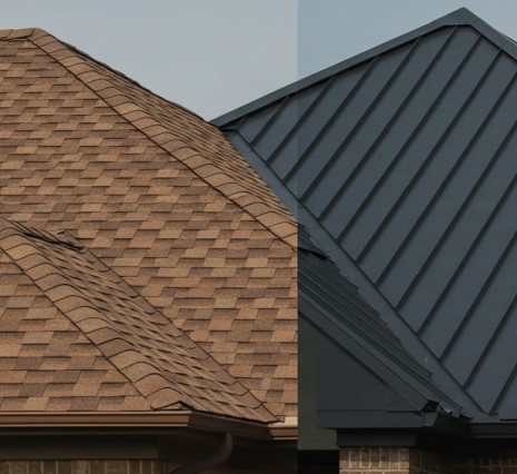 Shingle and Standing Seam Metal roof